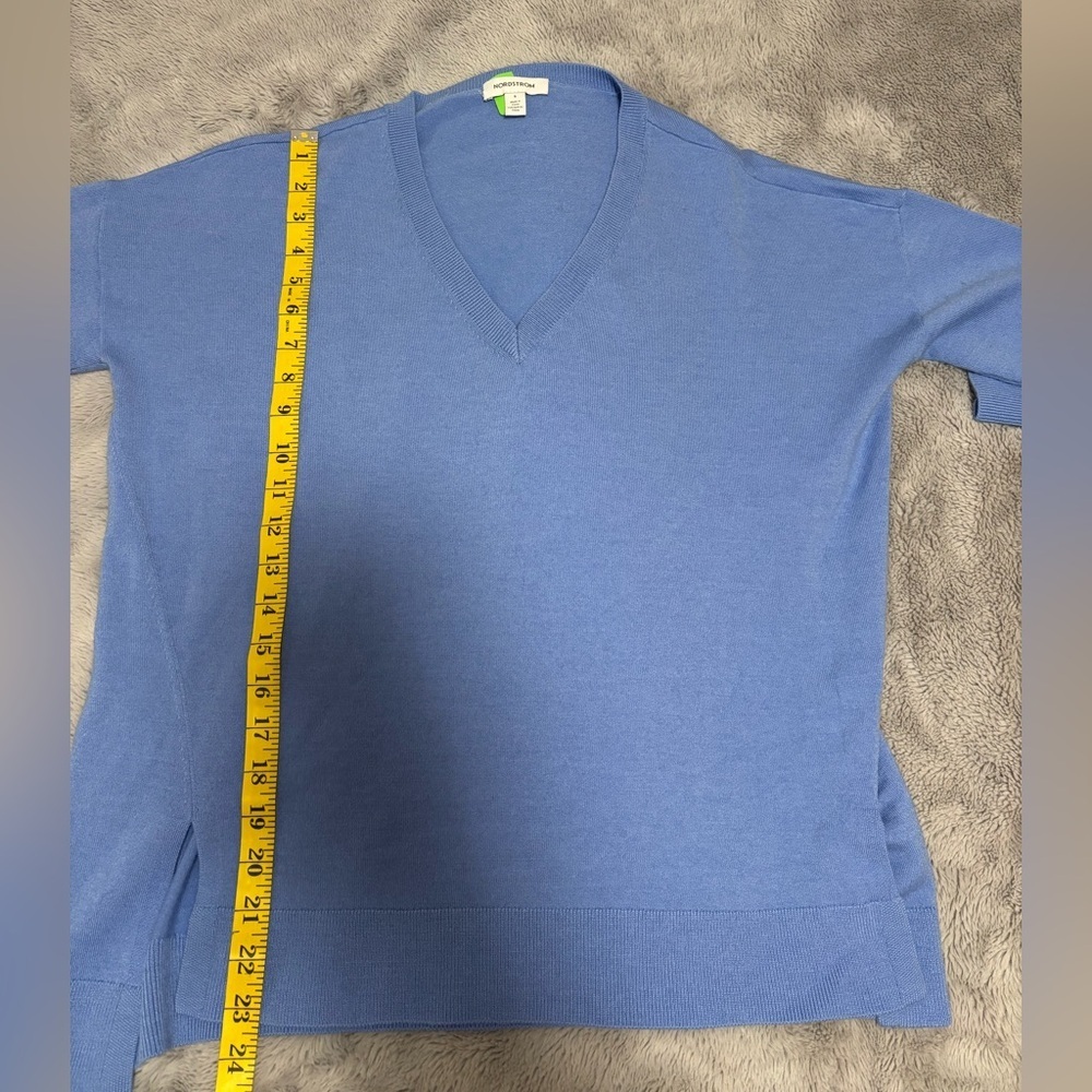Oversized Blue Wool Sweater By Nordstrom Light Blue Size Small - Picture 3 of 5